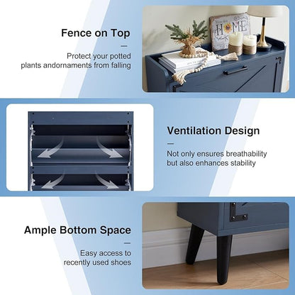 Shoe Storage Cabinet, Farmhouse Shoe Organizer - Image 6