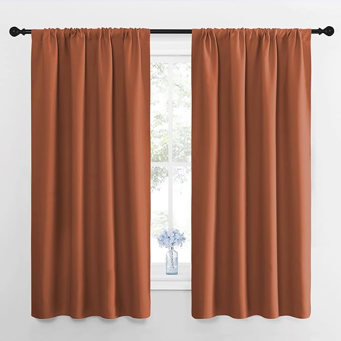 NICETOWN Kitchen Curtains, Burnt Orange, Short Blackout Curtains & Drapes by NICETOWN