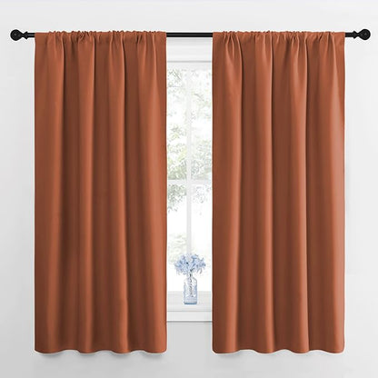 NICETOWN Kitchen Curtains, Burnt Orange, Short Blackout Curtains & Drapes by NICETOWN