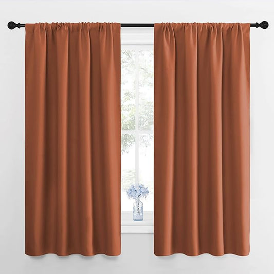NICETOWN Kitchen Curtains, Burnt Orange, Short Blackout Curtains & Drapes by NICETOWN