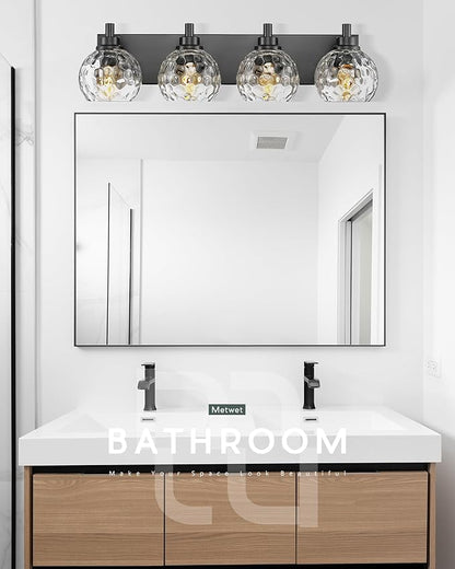 METWET Bathroom Light Fixtures Over Mirror, 4-Light Modern Sconces Wall Lighting - Image 7