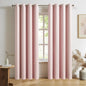 DUALIFE Solid Baby Pink Curtains Pair 84 Inches Long Blackout Curtain Panels by DUALIFE