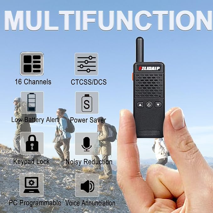 ELIDAIP T-M2 Ultra Mini Walkie Talkies, Rechargeable Two Way Radios Long Range - Image 2