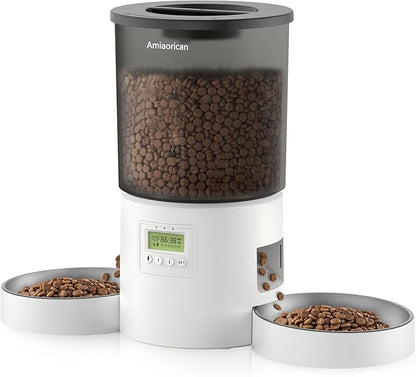 Automatic Cat Feeder for 2 Cats, 4.2L Programmable 1-6 Meals Portion Control by Unknown