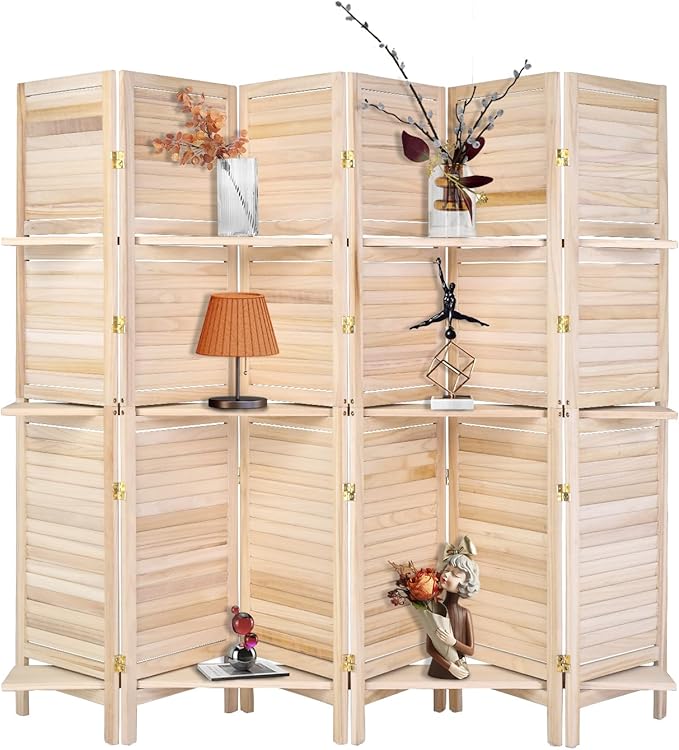 Bonnlo 6 Panels Wood Room Divider by Bonnlo