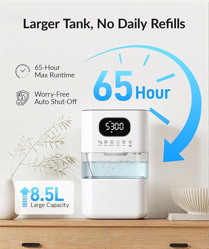 AreShark Humidifier Large Room, 2.2 Gal/8.5L Cool Warm Mist Air Humidifiers - Image 3