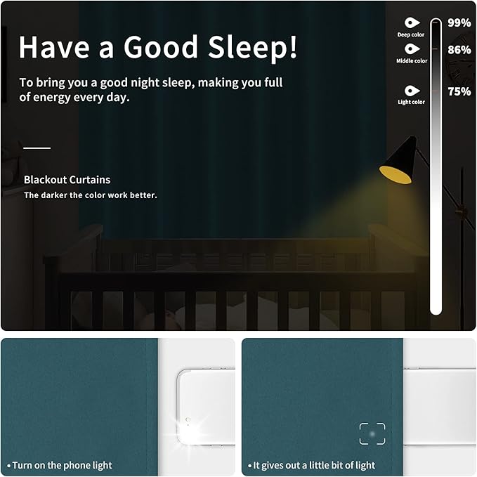 Easy-Going Blackout Curtains for Bedroom, Solid Thermal Insulated Grommet and - Image 2