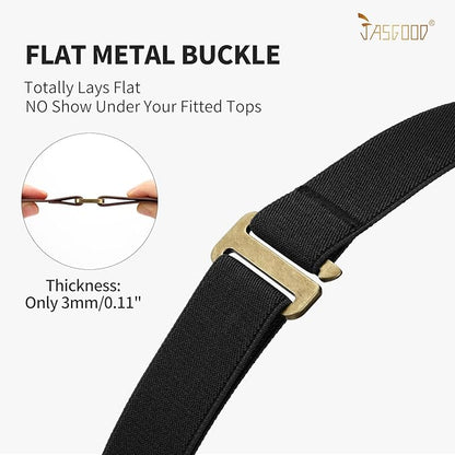 JASGOOD Women No Show Stretch Belt Elastic Web Strap Belt - Image 3