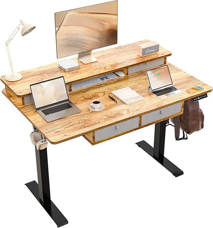 48 * 30 Inches Electric Standing Widened Desk Adjustable Height by ExaDesk