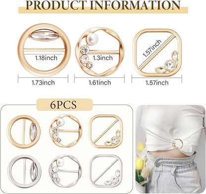 T-Shirt Clips 9 PCS, Clothes Corner Knotted Button, Fashion Alloy Pearl - Image 7