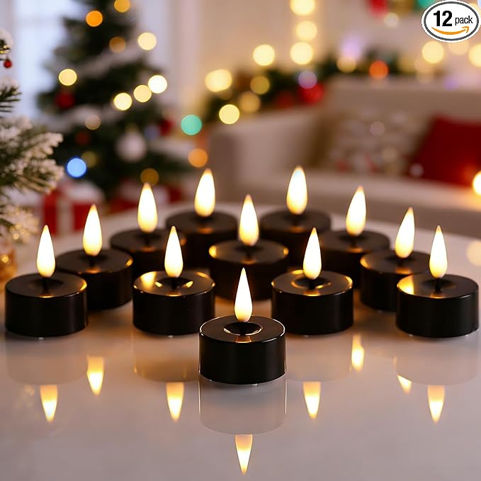 Eywamage Black Flameless LED Tealights by EywamageCandles