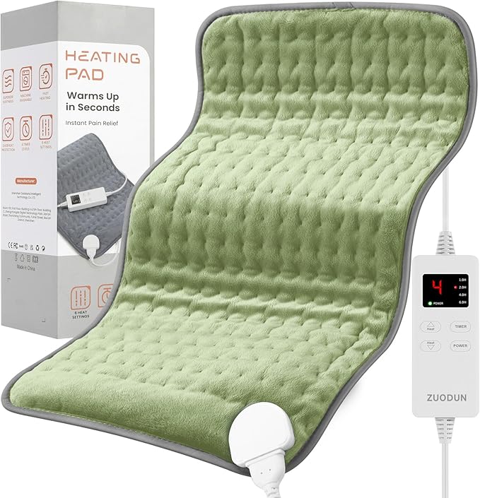 Electric Heating Pad for Pain Relief, Soft Heat Wrap for Neck, Moist/Dry Heat by ZUODUN