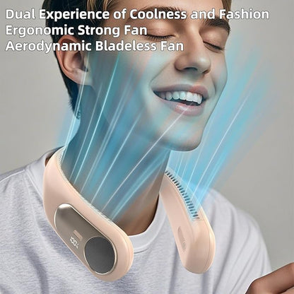 Portable Neck Fan, Personal Wearable Bladeless Fan, LED Display, 6000mAh USB - Image 5