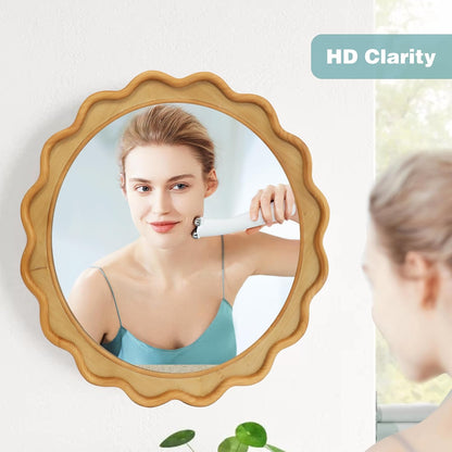 RiteSune Round Mirror 30 Inch, Farmhouse Wall Decor, Large Rustic Circle for Living Room, Bathroom, Entryway