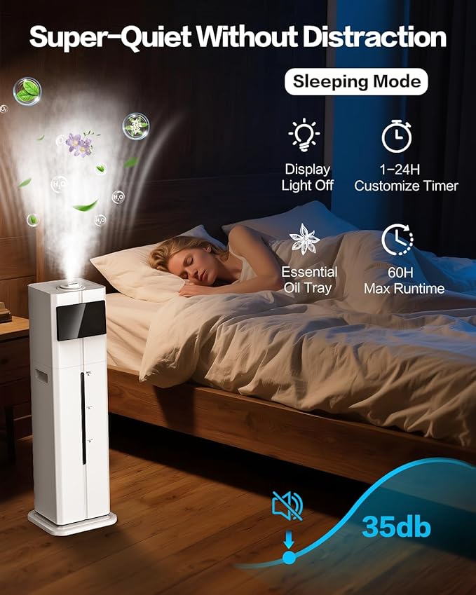Cool Mist Humidifiers for Bedroom, Ultrasonic 2.4Gal 9L Quiet Top-Fill - Image 4