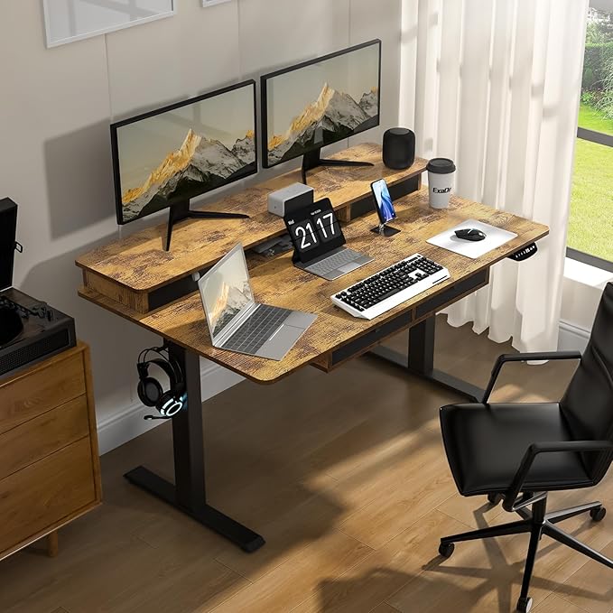 Electric Standing Desk, 63 * 30 Inches Adjustable Height - Image 2
