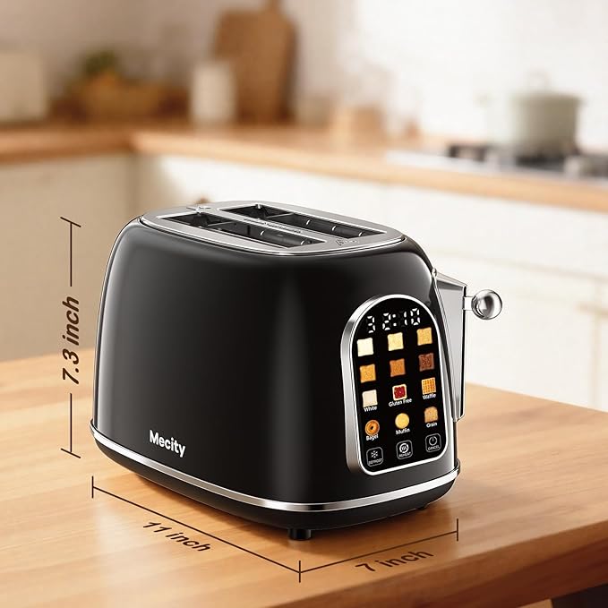 Mecity Toaster 2 Slice, Touch Screen Wide Slot Retro Toaster - Image 8