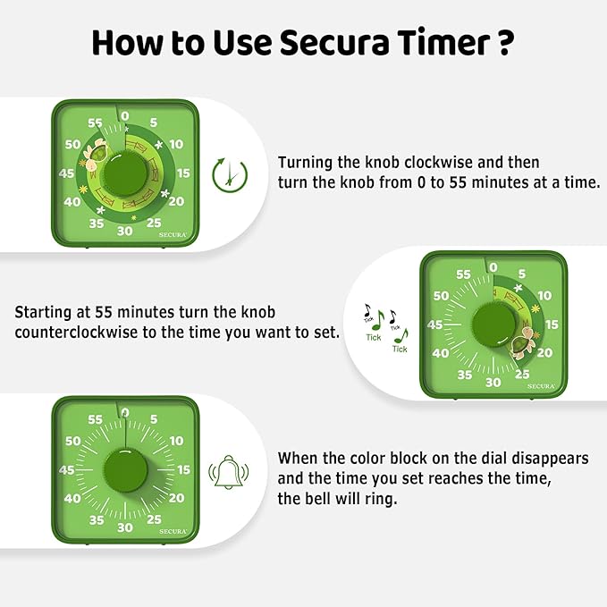 Secura 7.5-Inch Animal Pattern Visual Timer - Image 3