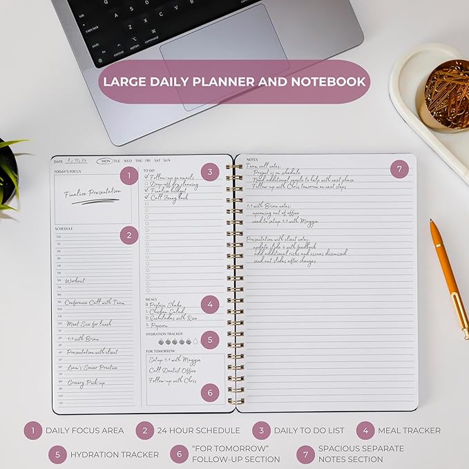 | Durable & Sleek | Undated Daily and Weekly Planner | 8.25" x 11.75" | To Do - Image 3