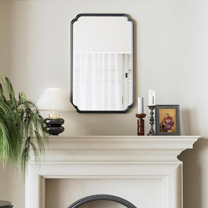 22x34 Inch Black Bathroom Mirror, Metal Framed Wall Mirror - Image 4