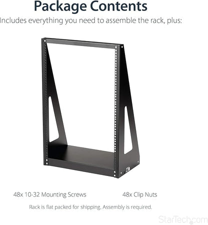 StarTech.com 2-Post 16U Heavy-Duty Desktop Server Rack, Small Open Frame 19in - Image 6