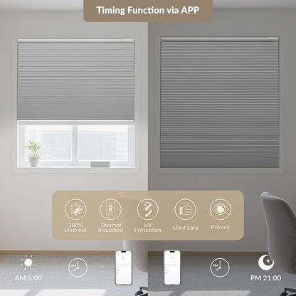 Boolegon No Drill Motorized Cellular Blinds - Image 4