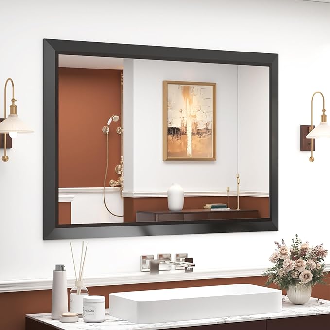 SMIROR Matte Black Bathroom Mirror by SMIROR