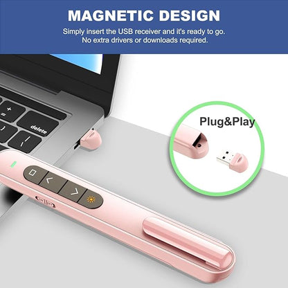 QUI Presentation Clicker for PowerPoint, RF 2.4GHz USB Wireless Presenter Remote - Image 4