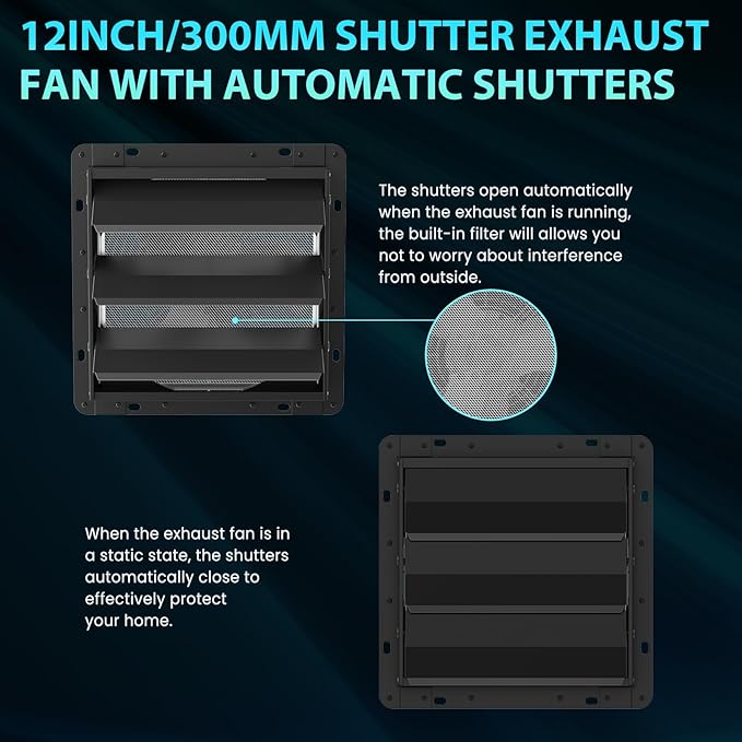 HG Power 12 Inch Shutter Exhaust Fan - Image 9