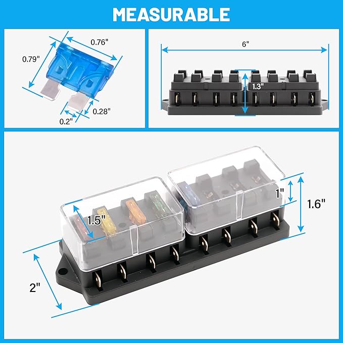 RED WOLF Car 8-Way Blade Fuse Block Box Standard Circuit Fuses - Image 5