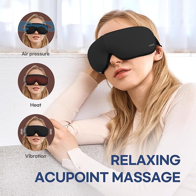 HubiCare Eye Massager with Heat, and Music Helps Relieve Strain, Dark Circles - Image 5
