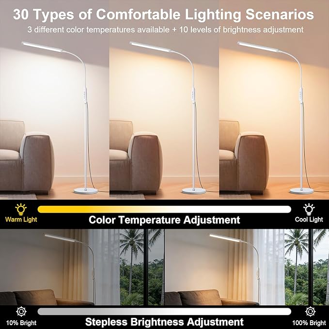 Bright LED Eye-Protecting Reading Floor Lamps - Image 6