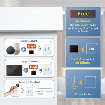 DENFOON Motorized Blinds with Remote Control, Custom Blackout Smart Shades with - Image 2