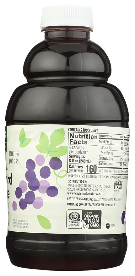 365 by Whole Foods Market, Organic 100% Juice, Concord Grape, 32 fl oz - Image 5
