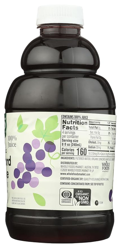 365 by Whole Foods Market, Organic 100% Juice, Concord Grape, 32 fl oz - Image 5