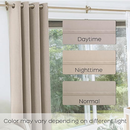 KOUFALL Neutral Taupe Blackout Curtains 96 Inches Long - Image 6