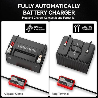 1000mA Car Battery Charger, FOVAL 12V Fully Automotive Battery Charger - Image 4