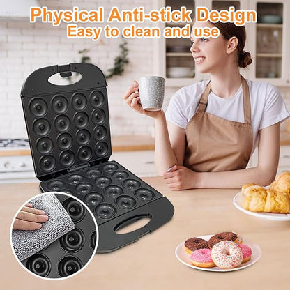 2025 Mini Donut Maker Machine for Home, Kid-Friendly 16-Hole Electric Doughnut - Image 6
