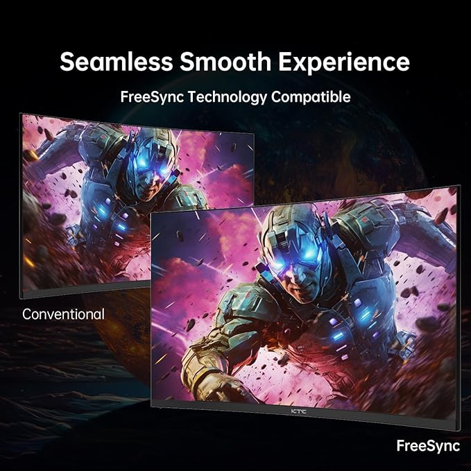KTC 32 Inch Curved Gaming Monitor, FHD 1080P 165Hz PC Monitor, 122% sRGB - Image 2