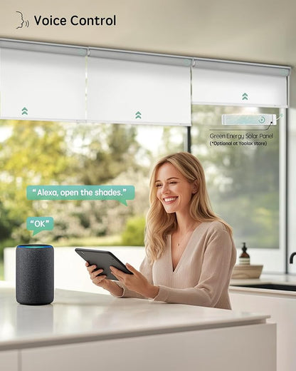 Yoolax Motorized Blinds with Remote, Automatic Window Shades Work with Alexa - Image 2