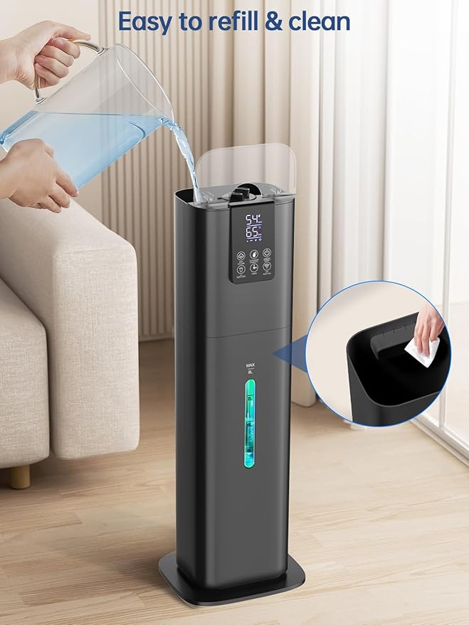 8L Smart Humidifiers for Bedroom Large Room, 2.1Gal Cool Mist Top Fill Diffuser - Image 8