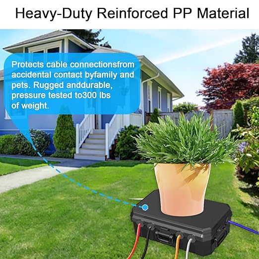 Medium Outdoor Electrical Box, Weatherproof Connection Box w/6 Cable Entry - Image 6