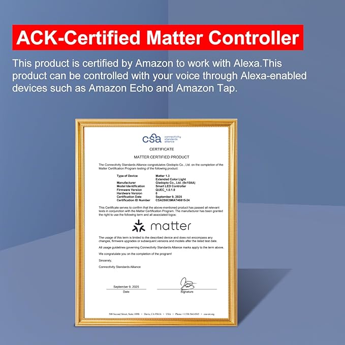 GLEDOPTO Alexa Connect Kit Matter LED Strip Light Controller RGBCCT PWM Dimming - Image 9