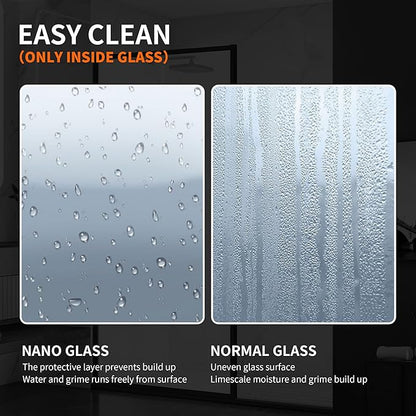 Shower Framed Glass Panel, 5/16" Tempered Glass Shower Door, Fit - Image 6