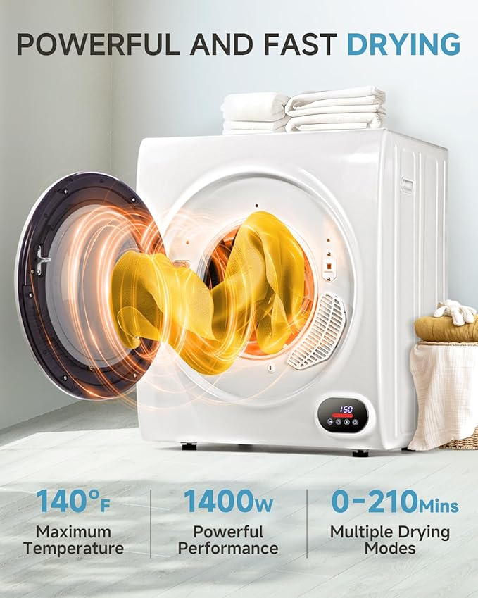 3.5 Cu.Ft Portable Clothes Dryer - 1500W Clothes Dryer - Image 2