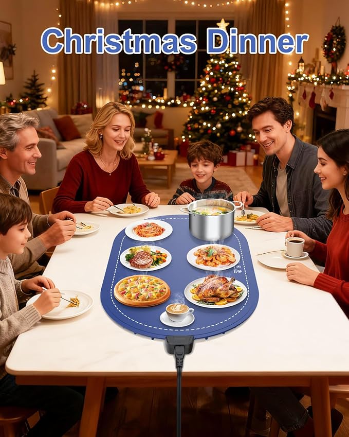Warming Mat for Food with Adjustable Temperature Timer, 10S Fast Heating - Image 9