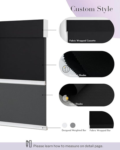 Graywind Motorized Dual Shades for Windows Smart Double Blinds Blackout and - Image 6