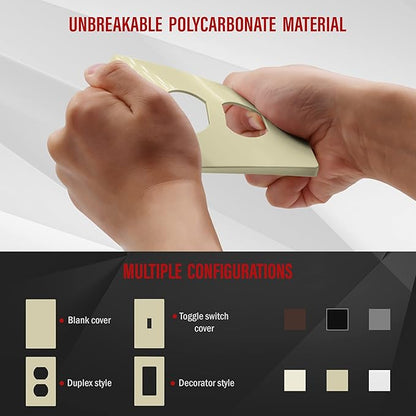 ENERLITES Screwless Duplex Wall Plates, Child Safe Receptacle Outlet Covers - Image 3