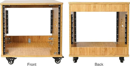 Sound Town DIY 10U Solid Carbonized Bamboo Studio Rack w/ 16" Depth, Ventilation - Image 3