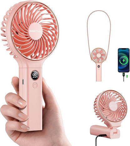 SWEETFULL Handheld Portable Fan, 5000mAh Rechargeable Battery, 6 Speed Wind by SweetFull%C2%AE